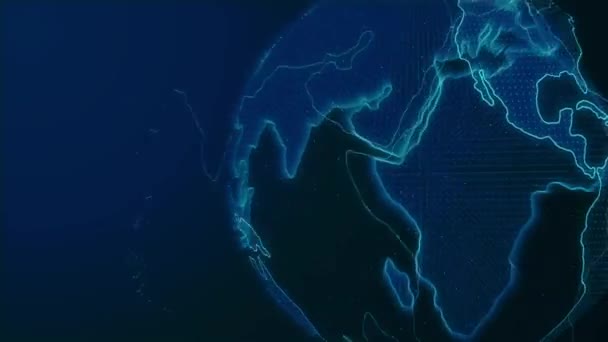 Tierra Azul Brilla Las Imágenes Movimiento Cámara Oscura — Vídeos de Stock