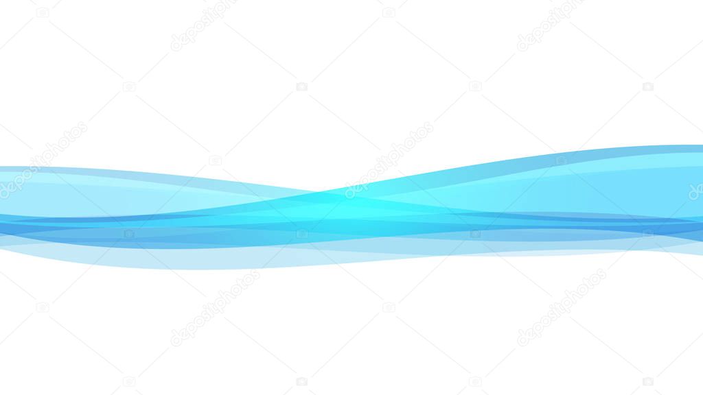 The Abstract vector image  Blue wave on white background.