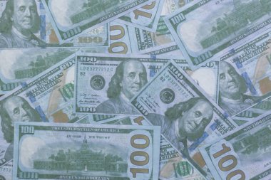 100 dolarlık banknotlar görüntü yakın çekim.