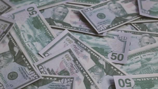 Filmagem Notas Dólar Dos Estados Unidos América — Vídeo de Stock