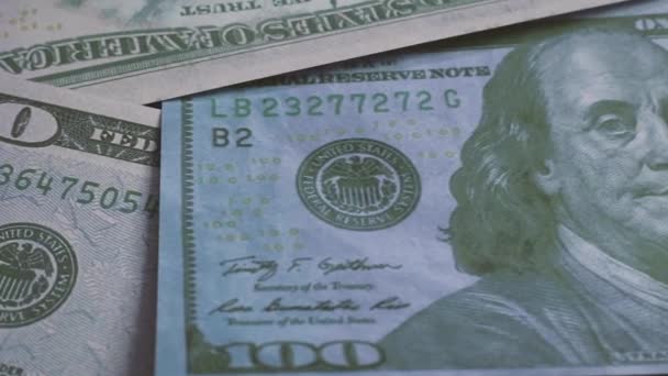 Beeldmateriaal Verenigde Staten Dollar Biljetten — Stockvideo