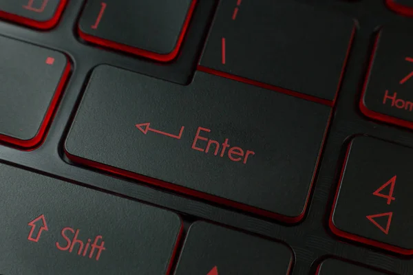 Klavye Laptop Yakın Görüntü Düğmesi Girin — Stok fotoğraf
