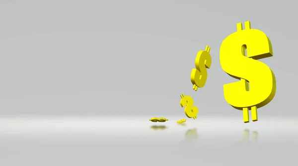 3D Dollaro icona colore oro per idea di business contenuto . — Foto Stock