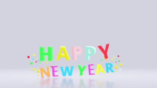 Happy New Year Animation Footage Mouvement — Video