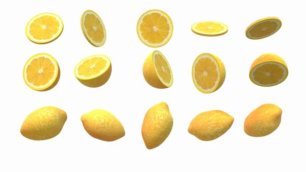 Citron Objekt Isolering Bilder Vit Bakgrund — Stockfoto