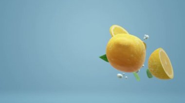 Mavi gıda görüntüleri için 3d limon nesnede.