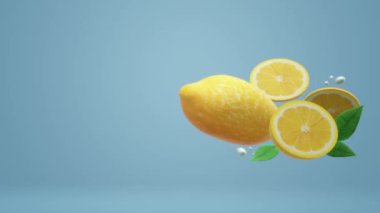 Mavi gıda görüntüleri için 3d limon nesnede.