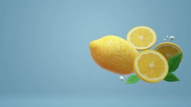 Mavi gıda görüntüleri için 3d limon nesnede.