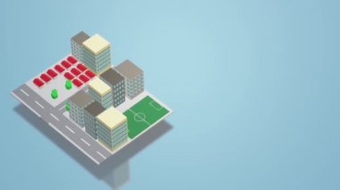 Arka plan içeriği için 3d bina şehir görüntüleri.