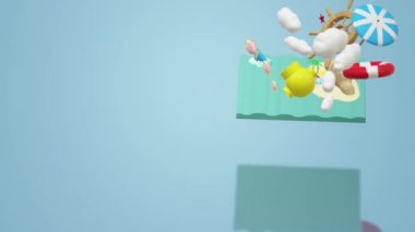 Arka plan içeriği için görüntüleri 3d yaz seyahat.