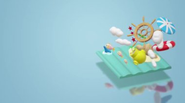 Arka plan içeriği için görüntüleri 3d yaz seyahat.