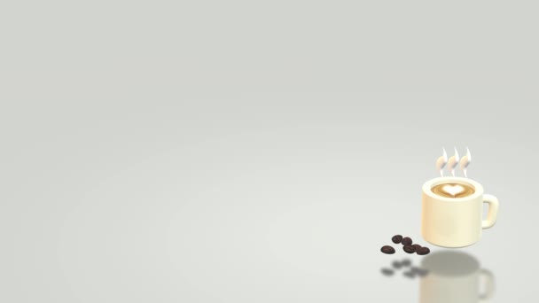 Kaffeetasse Rendering Für Heißgetränkegehalt — Stockvideo