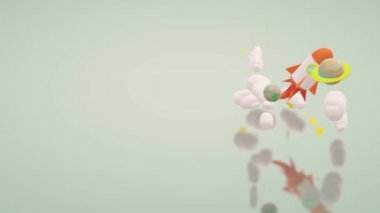 Roket görüntüleri bilim içerik için bir 3 boyutlu uzay.