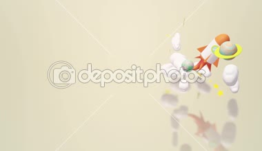 Roket görüntüleri bilim içerik için bir 3 boyutlu uzay.