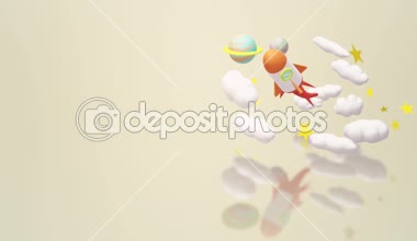 Roket görüntüleri bilim içerik için bir 3 boyutlu uzay.