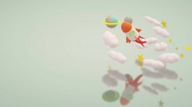 Roket görüntüleri bilim içerik için bir 3 boyutlu uzay.