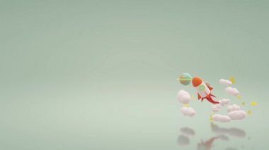 Roket görüntüleri bilim içerik için bir 3 boyutlu uzay.