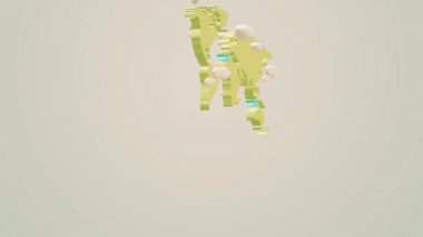 Dünya harita 3d render görüntüleri arka.