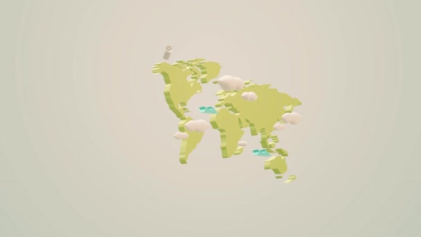 World Map Rendering Footage Background — Stock Video