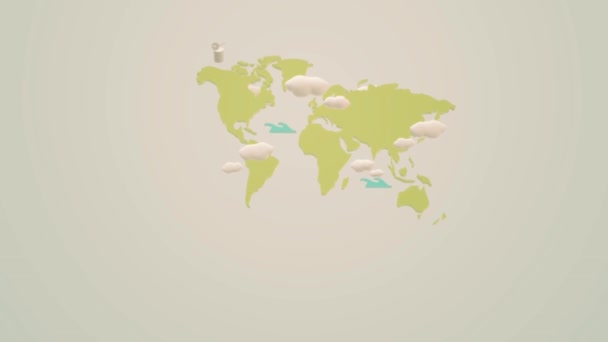 World Map Rendering Footage Background — Stock Video