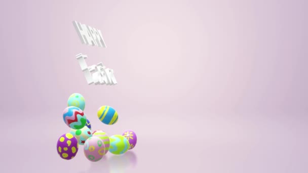 复活节彩蛋3D 渲染假日内容 — 图库视频影像
