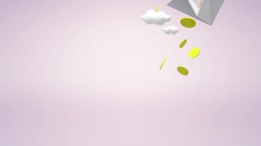 Hava uçak kağıt ve altın Render 3d.