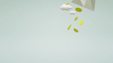 Hava uçak kağıt ve altın Render 3d.