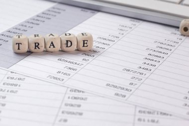 Ahşap küp işletme içerik resmi ticaret kelime.