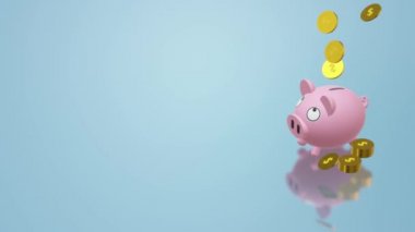 Kumbara sikke 3d render para içerik için.
