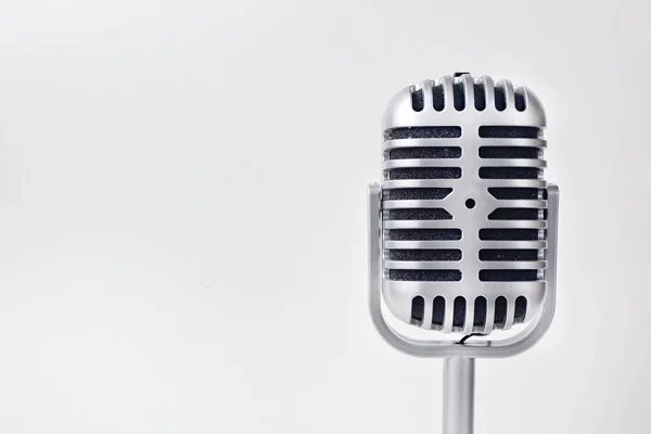 The vintage microphone close up image on white background — Stock Photo, Image