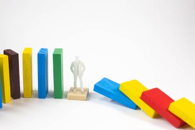 Domino renk görüntü beyaz arka plan üzerinde kapat.