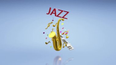 3d render saksafon caz müzik festivali içeriği.