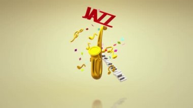 3d render saksafon caz müzik festivali içeriği.