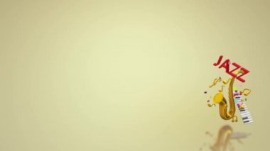 3d render saksafon caz müzik festivali içeriği.