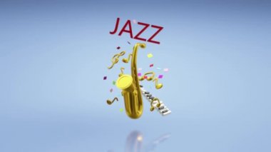 3d render saksafon caz müzik festivali içeriği.