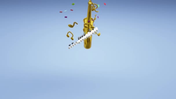 Rendering Saxofonen Jazz Musik Festival Innehåll — Stockvideo
