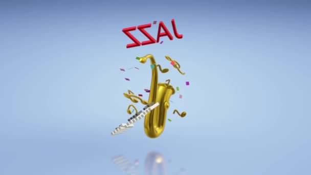 Der Inhalt Des Rendering Saxophon Jazzfestivals — Stockvideo