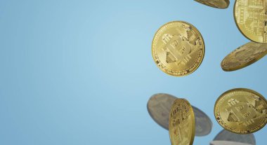 İş içeriği için cryptocurrency Bitcoin 3D Rendering.