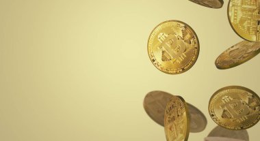 İş içeriği için cryptocurrency Bitcoin 3D Rendering.