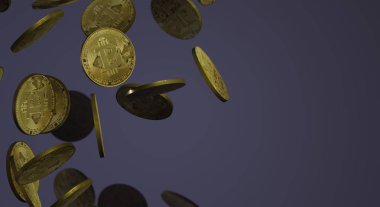 İş içeriği için cryptocurrency Bitcoin 3D Rendering.