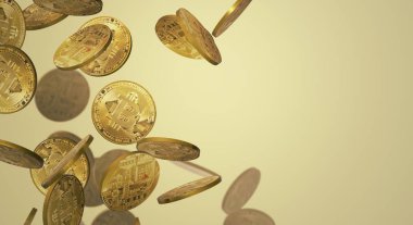 İş içeriği için cryptocurrency Bitcoin 3D Rendering.
