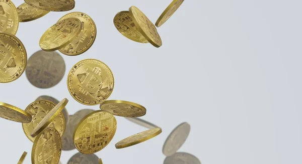 De cryptocurrency bitcoin 3D-rendering voor zakelijke inhoud. — Stockfoto