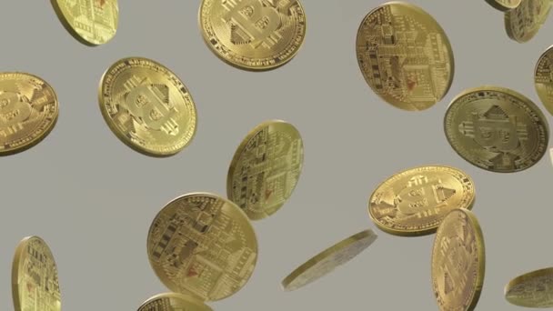 ビジネスコンテンツのための暗号化ビットコイン3D レンダリング — ストック動画