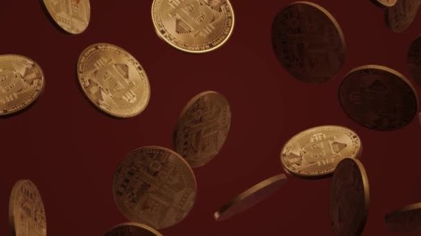 Kryptovaluta Bitcoin Rendering För Affärs Innehåll — Stockvideo