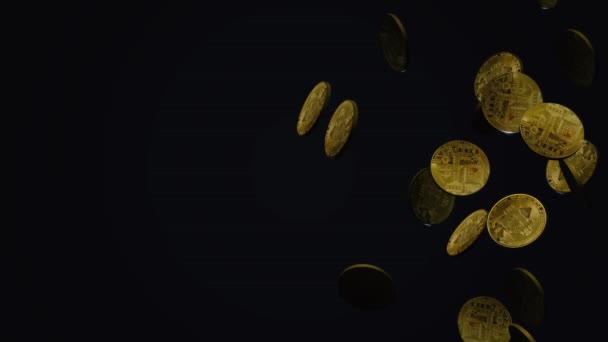 业务内容的加密货币比特币3D — 图库视频影像