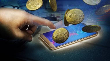  iş içeriği için cep telefonu ve Bitcoin.