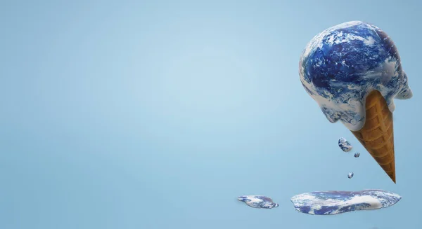 Světová zmrzlina 3D vykreslování obsahu globálního oteplování. — Stock fotografie
