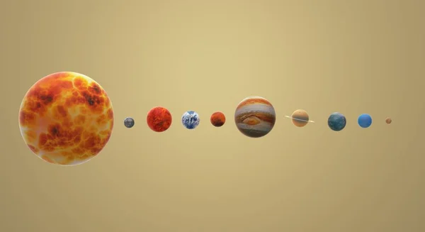 Redare 3D a universului solar pentru știință sau conținut educațional . — Fotografie, imagine de stoc