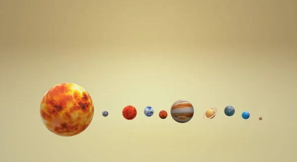 Redare 3D a universului solar pentru știință sau conținut educațional . — Fotografie, imagine de stoc