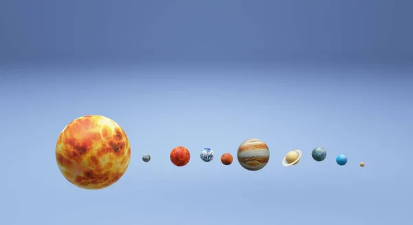 3D рендеринг Солнечной вселенной для науки или образовательного контента . — стоковое фото